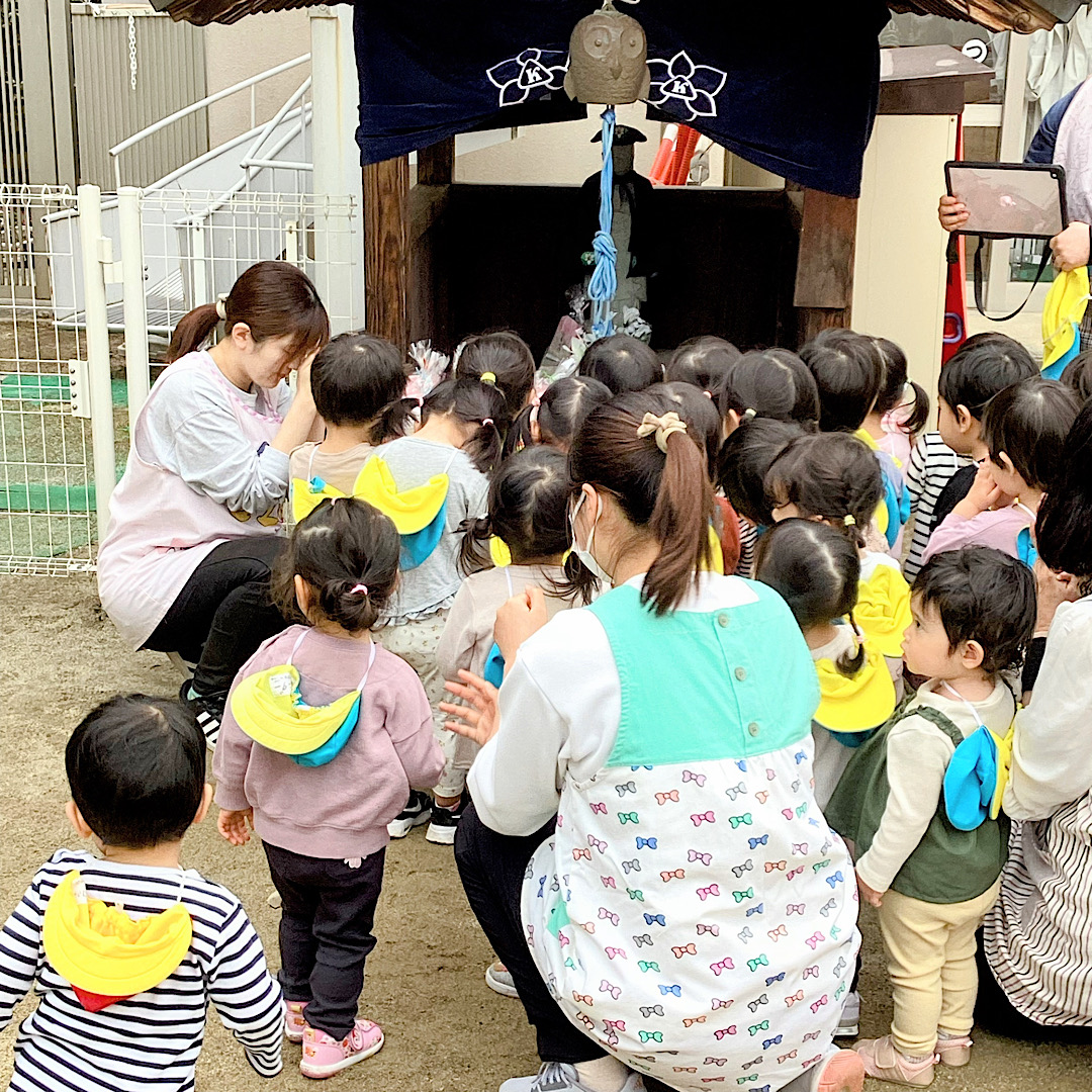 「いってきます」「ただいま」を届ける先は…園庭のお地蔵さま✨